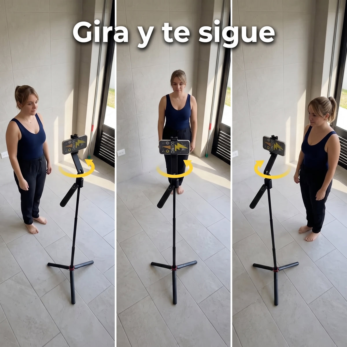 Trípode robot portatil con seguimiento facial 1,85 de altura + control Bluetooth Q185📈⭐️giro 360