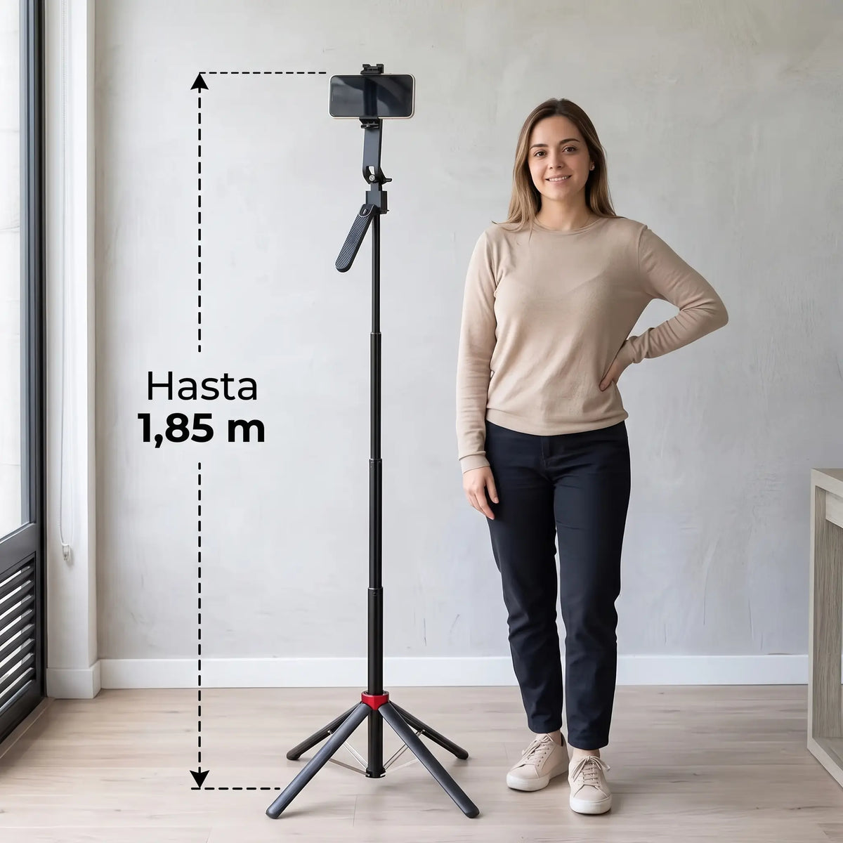 Trípode robot portatil con seguimiento facial 1,85 de altura + control Bluetooth Q185📈⭐️giro 360