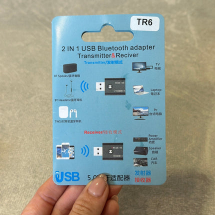 Adaptador Bluetooth 2en1 transmisor y receptor TR6 - Elegance Colombia