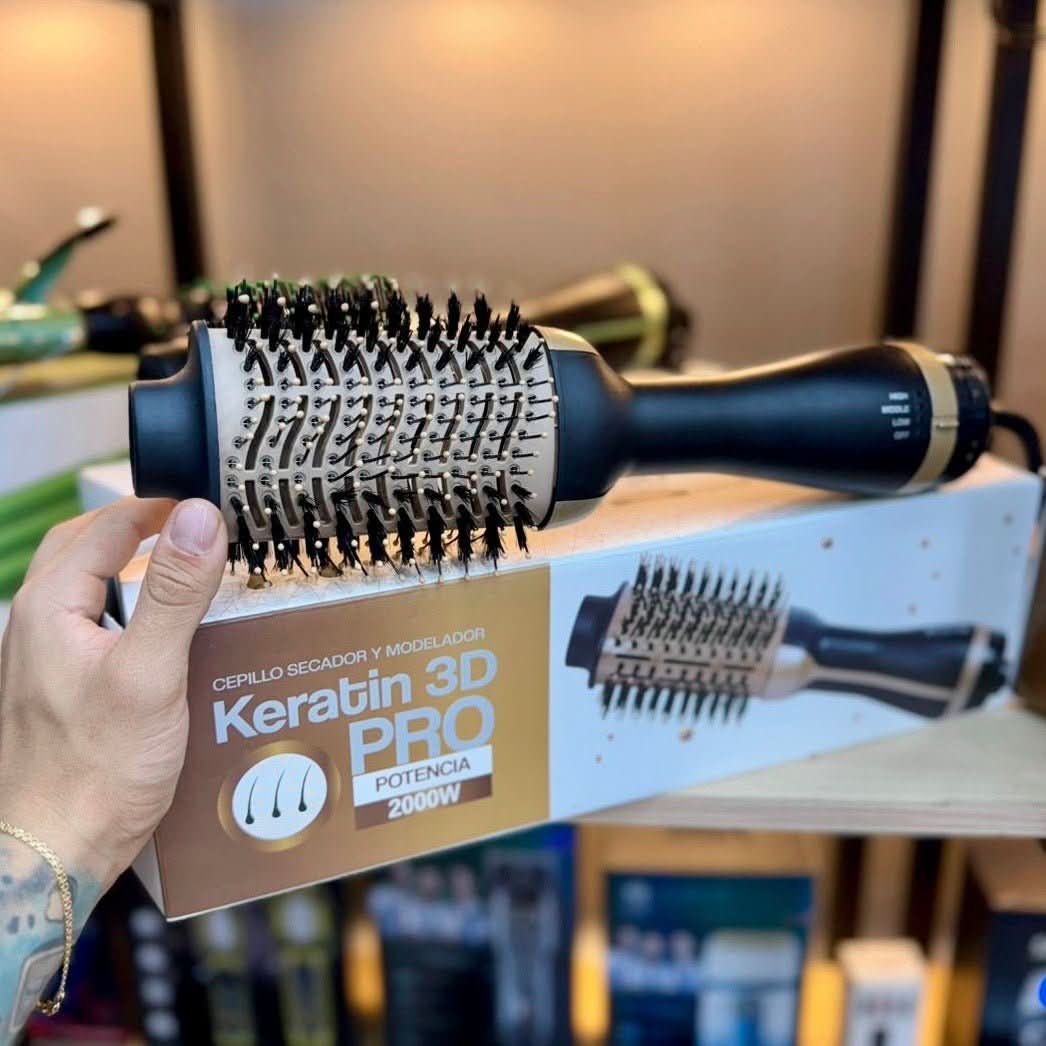 Cepillo secador y alisador keratina 3D PRO - Elegance Colombia
