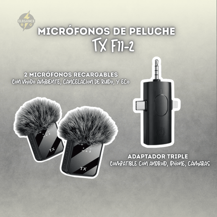 Combo para creadores de contenido 📸 micrófonos peluche + luz m160 rgb + obsequio 💝 - Elegance Colombia