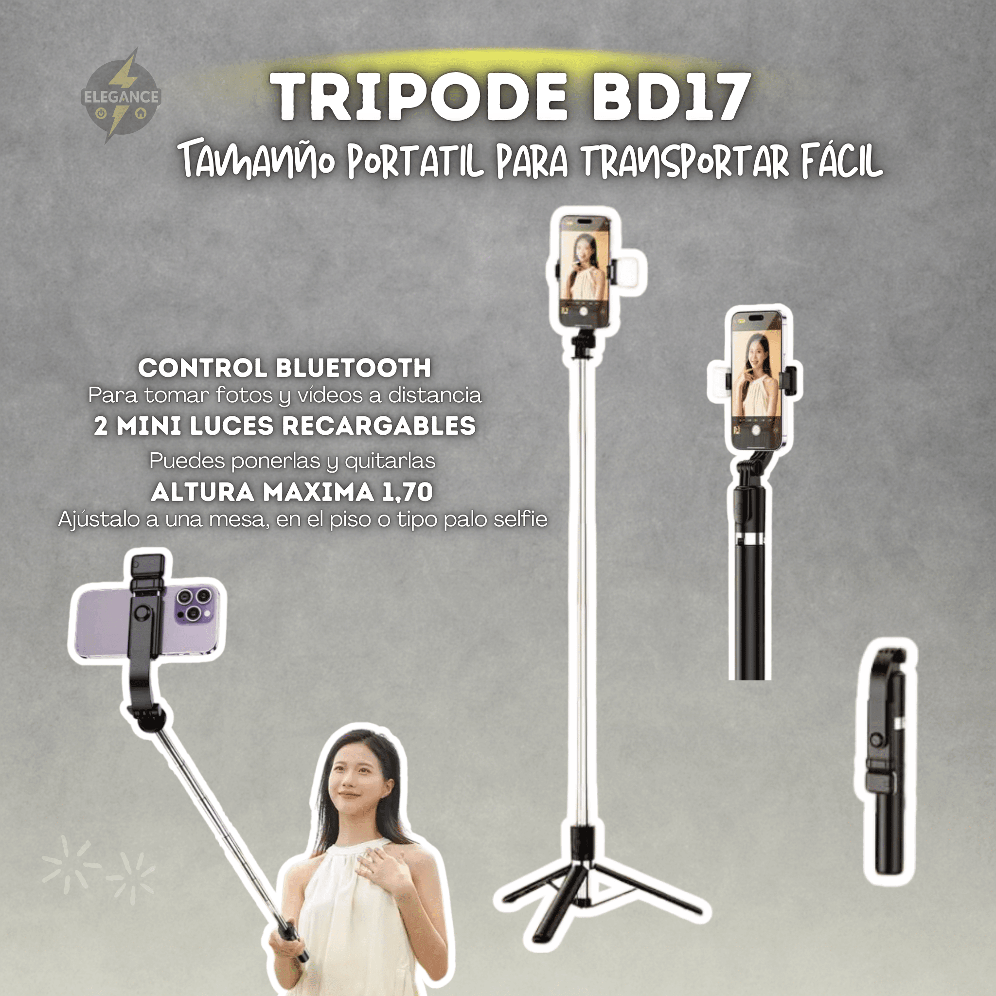Combo para creadores 📸 Luz + micrófonos vp056+ Trípode Bd17 - Elegance Colombia