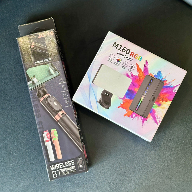 ¡Combo para crear contenido! Luz m160 RGB + Trípode Jc16 - Elegance Colombia