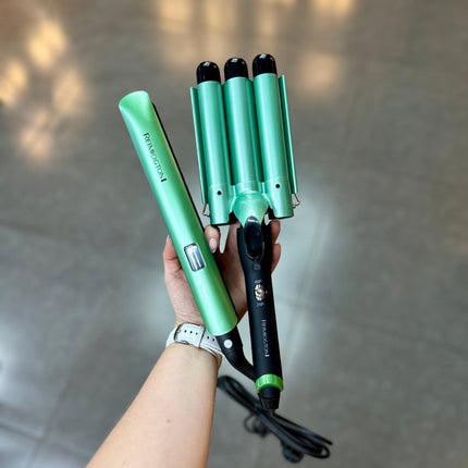 Combo plancha de cabello + pinza sirena aguacate 🥑 - Elegance Colombia