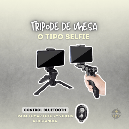 Combo x3 para creadores - micrófono k8+ trípode de mesa con control + luz recargable - Elegance Colombia