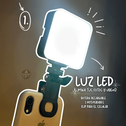 Combo x3 para creadores - micrófono k8+ trípode de mesa con control + luz recargable - Elegance Colombia