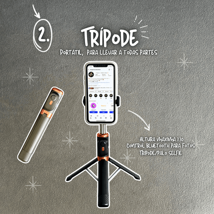 Kit de contenido por 3 productos 🎞️📸 Luz + micrófono + trípode 🔥 - Elegance Colombia