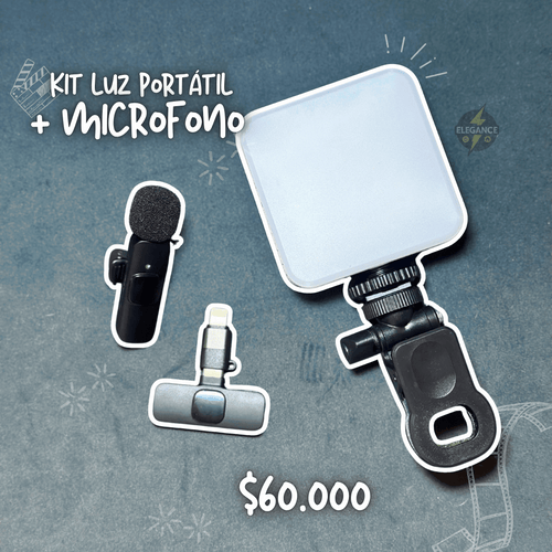 Kit micrófono K8 + Luz con 3 intensidades