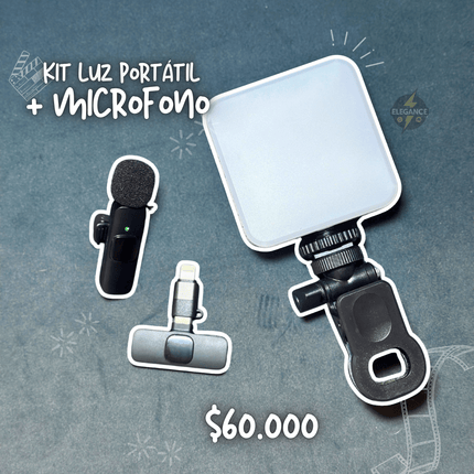 Kit micrófono K8 + Luz con 3 intensidades - Elegance Colombia