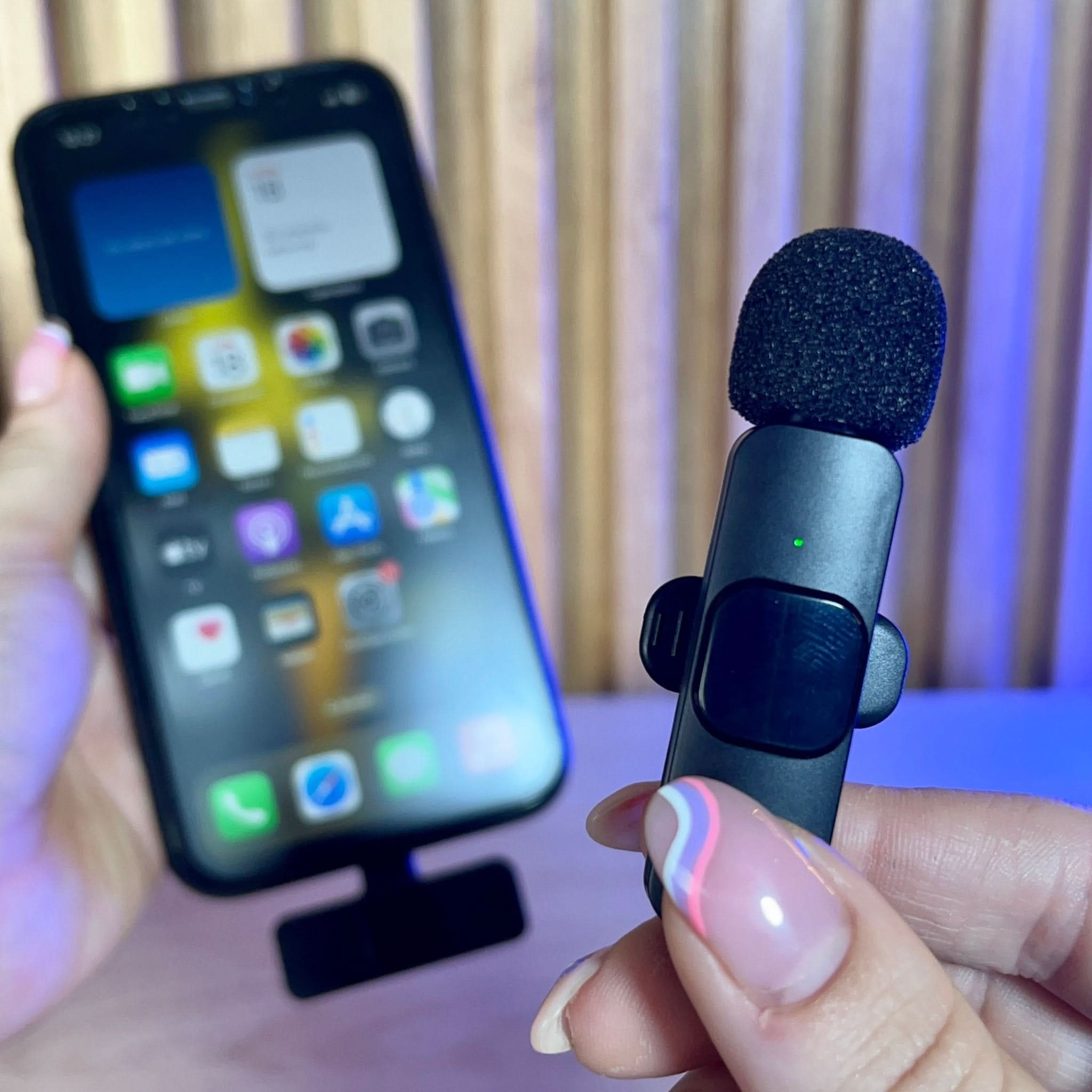 Micrófono K8 inalámbrico con adaptador doble para Android y iPhone 🎤 - Elegance Colombia