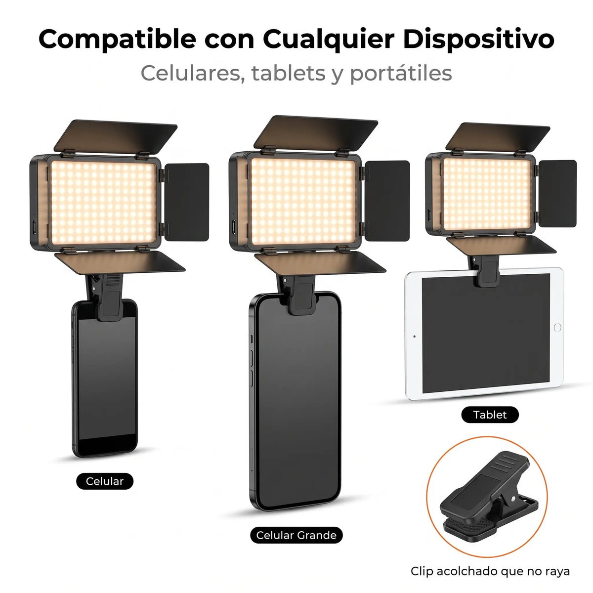 Panel de luz K-39 (3 TONOS DE LUZ/ calida,fria y blanca)