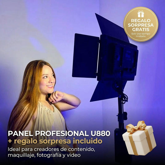 Panel de luz PRO led U-800 PROFESIONAL + trípode 2,10 + 2 baterías
