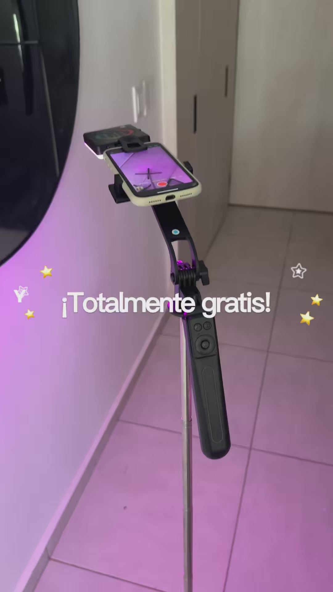 Trípode para celular 📱 B17 1,80 altura + Luz  RGB de obsequio 🎁