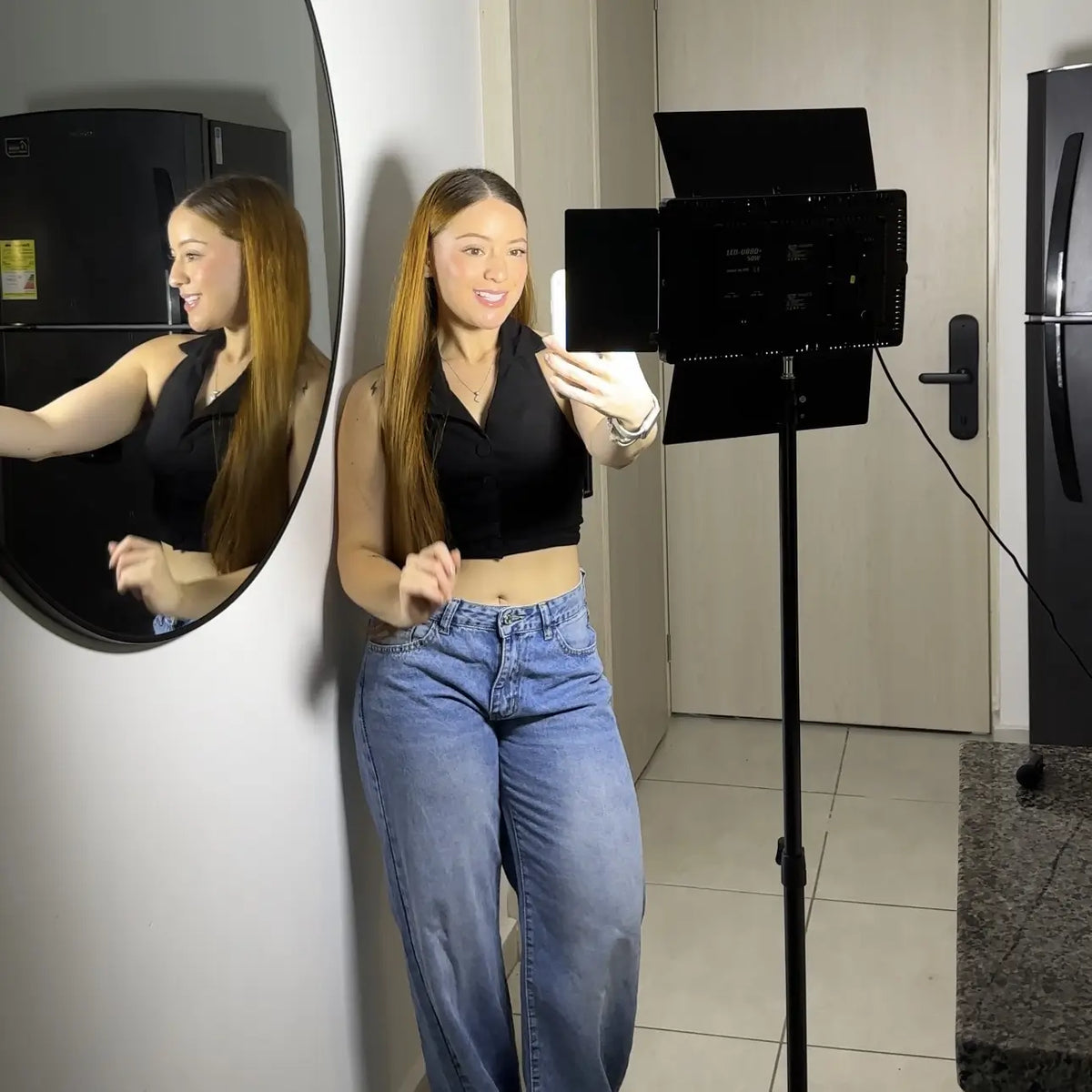 Kit Estudio Pro ✨ Luz profesional u880 + trípode 2,10m + 2 baterías